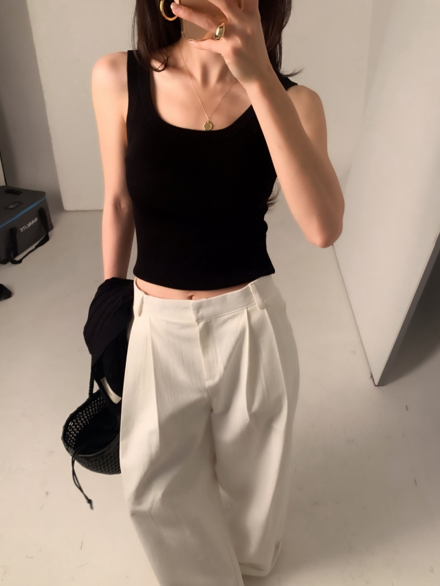 MAYBE&amp;CO直郵韓國代購㊣女裝新款休閑25春夏人氣吊帶背心MAYBE&amp;CO吊帶/背心
