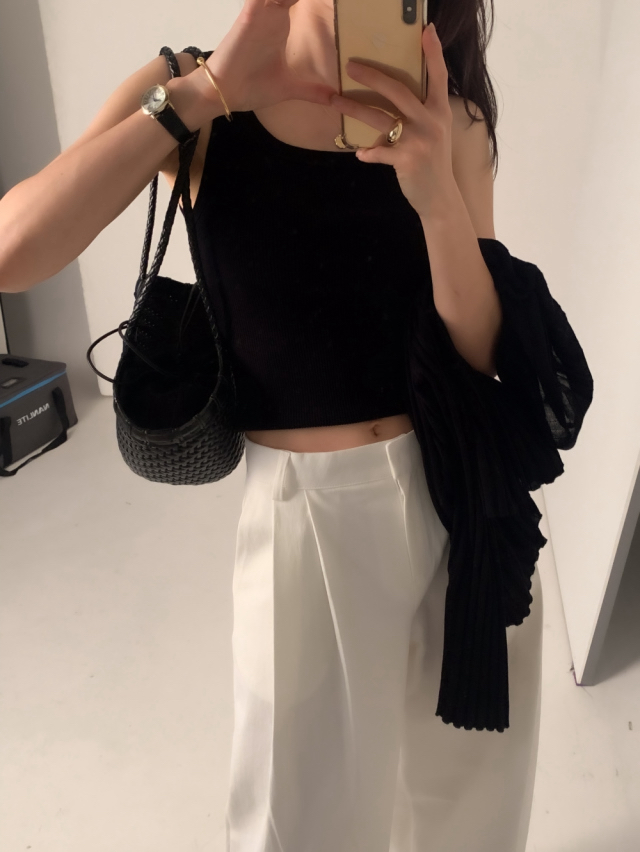 MAYBE&amp;CO直郵韓國代購㊣女裝新款休閑25春夏人氣吊帶背心MAYBE&amp;CO吊帶/背心