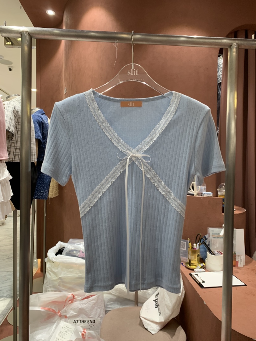 SLIT韓國直郵㊣女裝新款時尚25春夏熱賣推薦人氣休閑T恤SLITT恤圖色4