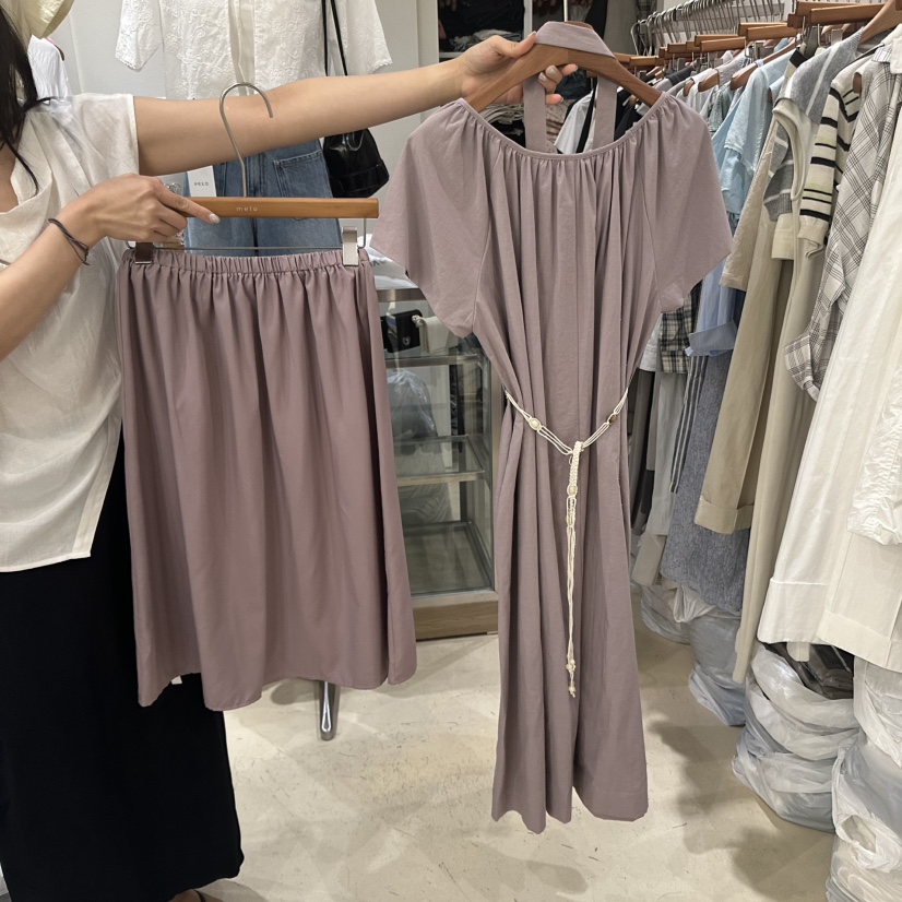 MELO直郵韓國代購㊣女裝新款熱賣休閑套裝含腰帶兩件套套裝MELO套裝圖色2