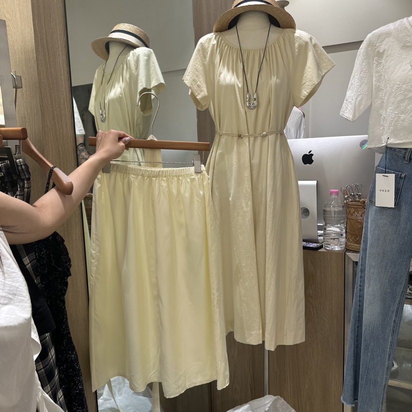 MELO直郵韓國代購㊣女裝新款熱賣休閑套裝含腰帶兩件套套裝MELO套裝圖色4