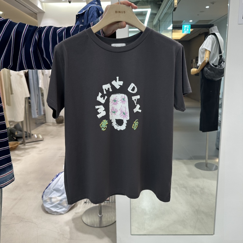 BINUS韓國直郵㊣女裝新品休閑25春夏時尚推薦熱賣人氣T恤BINUST恤圖色2