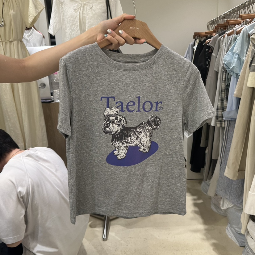 MELO直郵韓國代購㊣女裝新品時尚熱賣推薦人氣休閑25春夏T恤MELOT恤圖色2