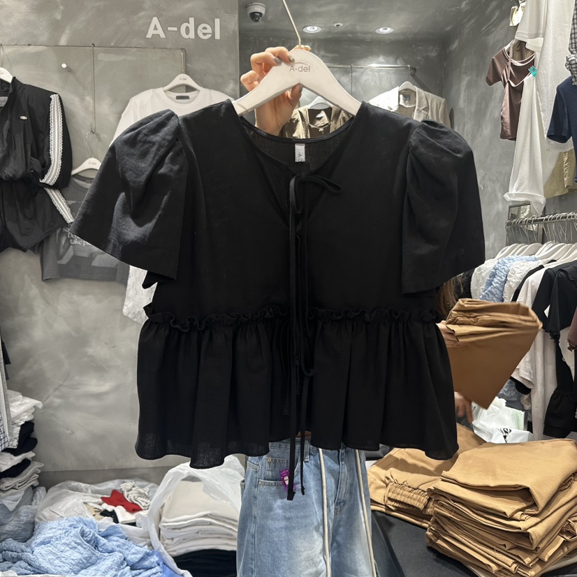 A-DEL韓國㊣直郵東大門代購女裝新款推薦熱賣時尚襯衫蕾絲衫A-DEL襯衫/蕾絲衫圖色3