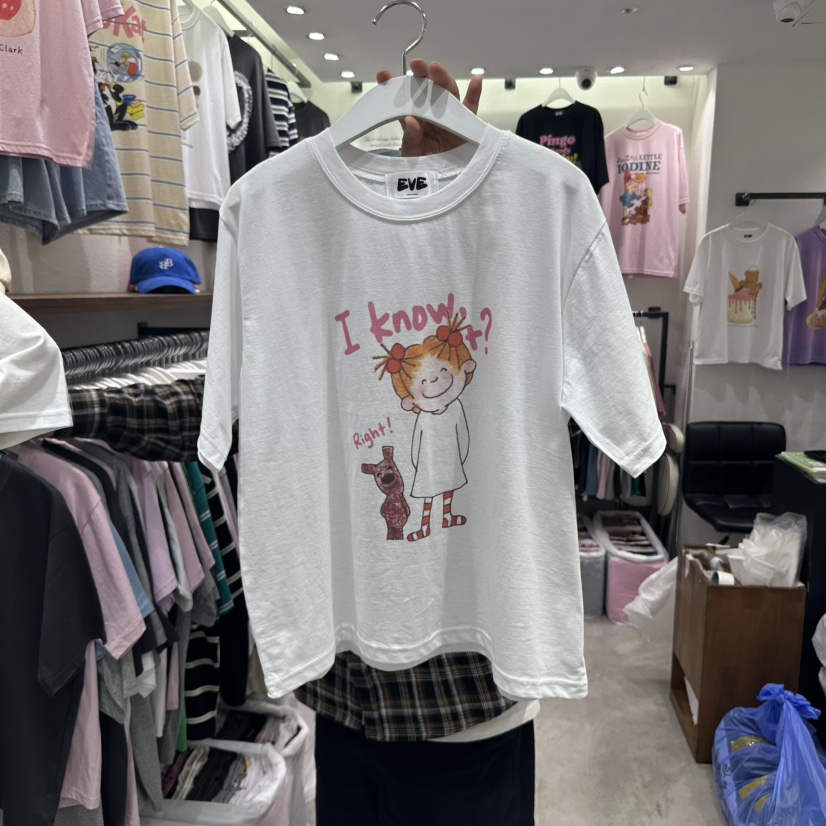 EVE韓國㊣直郵東大門代購女裝新品25春夏時尚休閑推薦人氣T恤EVET恤