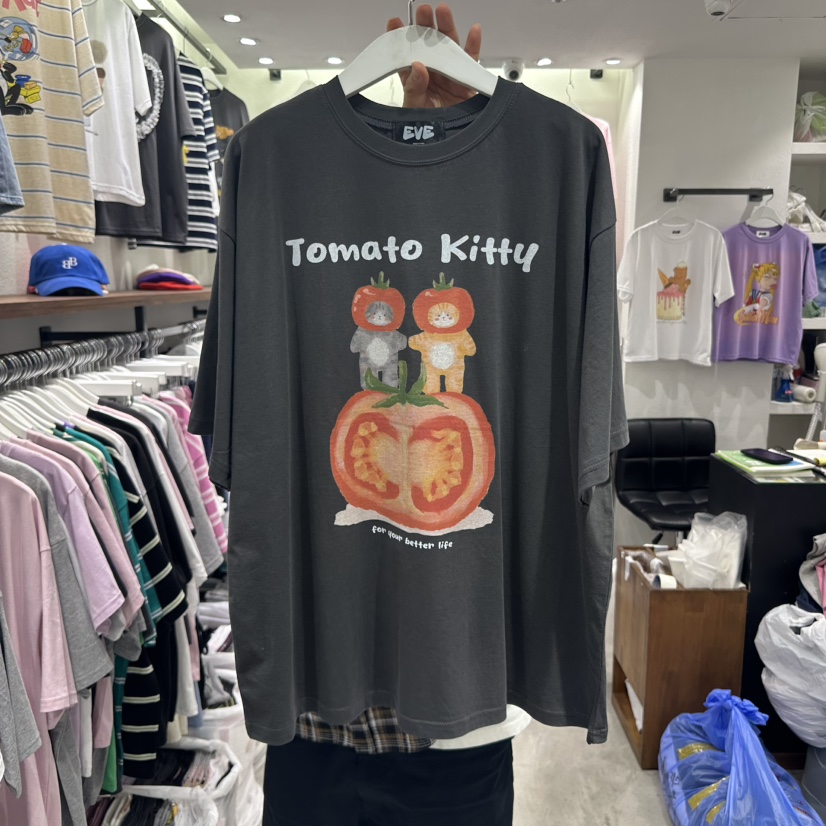EVE直郵韓國代購㊣女裝新品時尚熱賣推薦25春夏人氣休閑T恤EVET恤圖色4