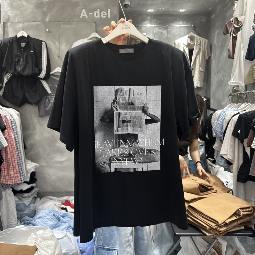 A-DEL東大門實拍女裝新品推薦熱賣25春夏休閑時尚真品職業T恤A-DELT恤圖色2
