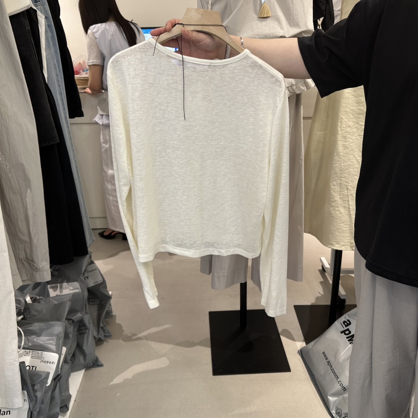 MENTOR韓國直郵女士新款熱賣25春夏真品推薦人氣時尚長袖T恤絨MENTOR長袖T恤