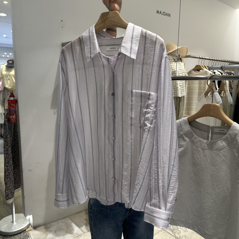MAJDAN韓國代購女裝新品職業25春夏休閑推薦真品襯衫蕾絲衫MAJDAN襯衫/蕾絲衫圖色2