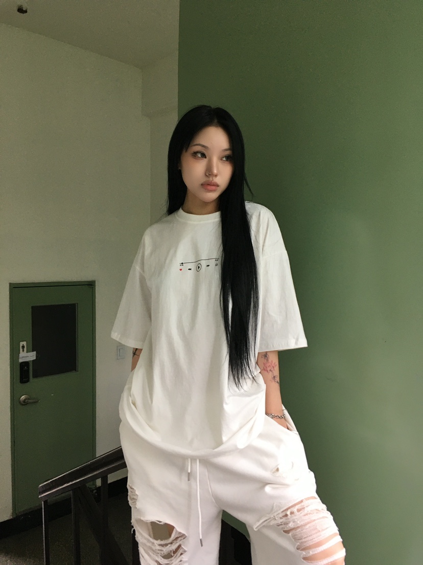 SEEOT東大門代購女士新品25春夏人氣職業時尚推薦T恤男女同款GGDT恤圖色2