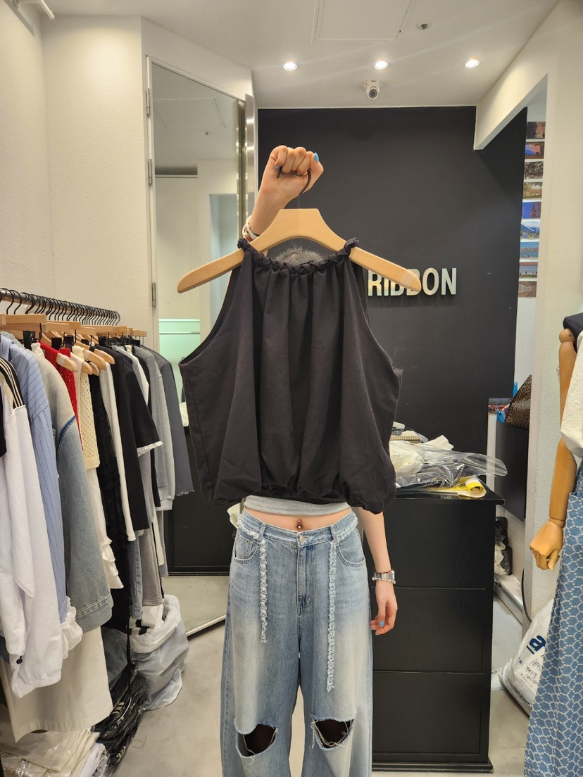 BLACK RIBBON-A東大門代購女裝新款熱賣休閑職業吊帶背心BLACK RIBBON-A吊帶/背心圖色2