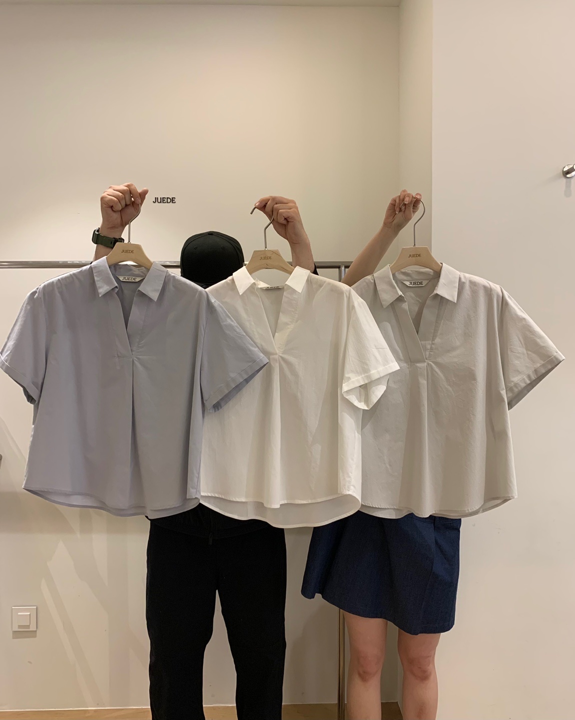 JUEDE(此品牌容易投訴)韓國直郵女裝新款休閑推薦襯衫蕾絲衫JUEDE襯衫/蕾絲衫