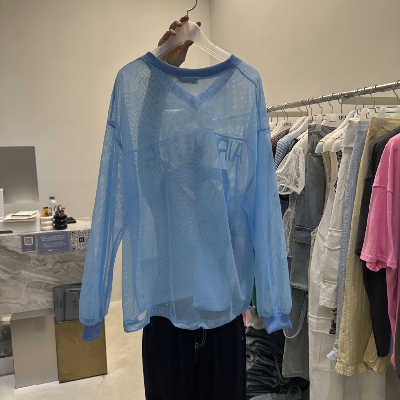 EYEL韓國代購女裝新品推薦25春夏職業人氣時尚真品休閑長袖T恤EYEL長袖T恤