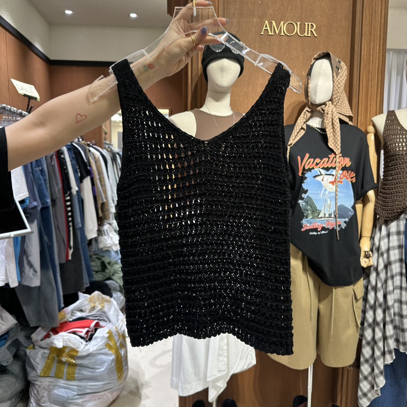 AMOUR東大門實拍女裝新款休閑推薦真品熱賣25春夏人氣吊帶背心AMOUR吊帶/背心