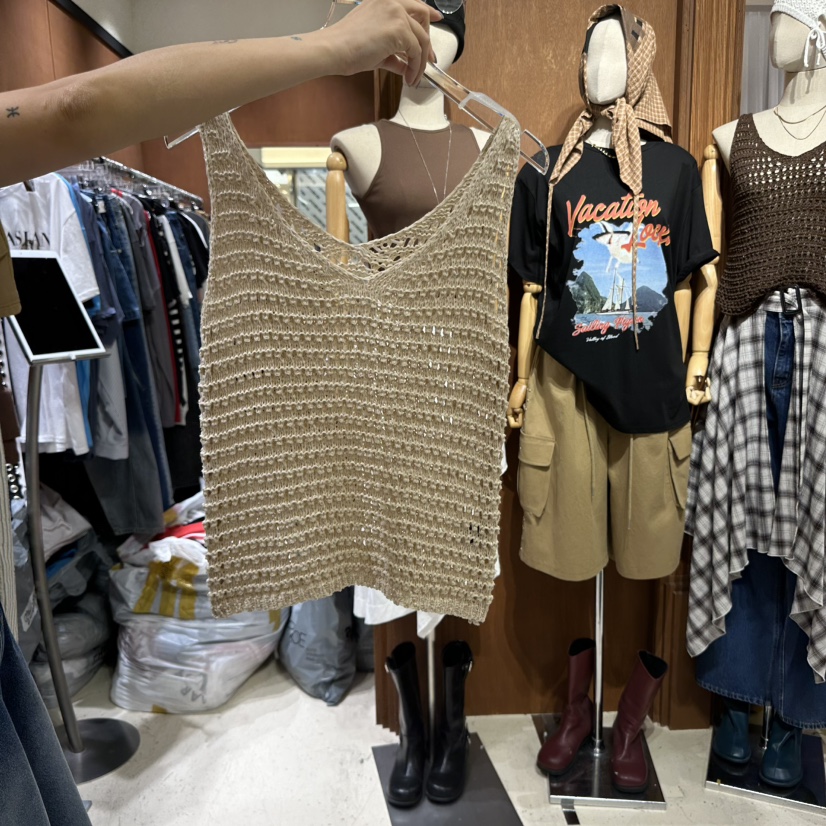 AMOUR東大門實拍女裝新款休閑推薦真品熱賣25春夏人氣吊帶背心AMOUR吊帶/背心