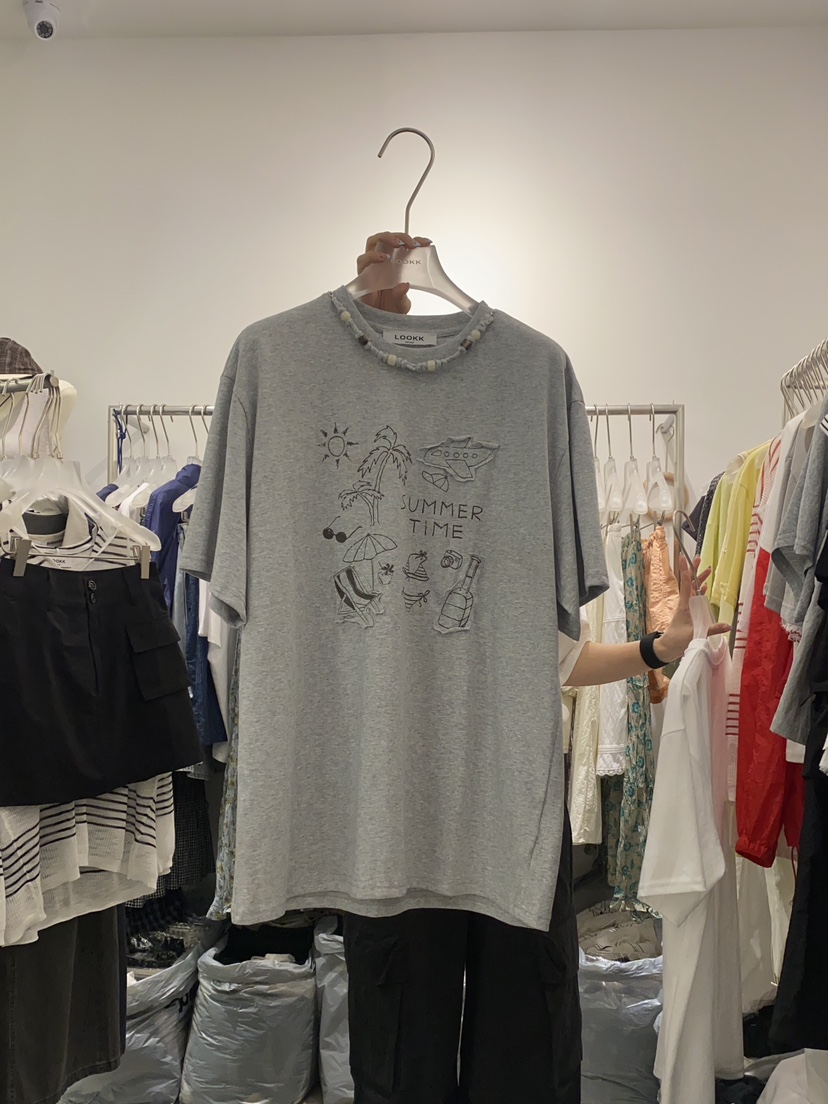 LOOKK韓國代購女士新品熱賣推薦真品人氣職業25春夏休閑T恤LOOKKT恤圖色2
