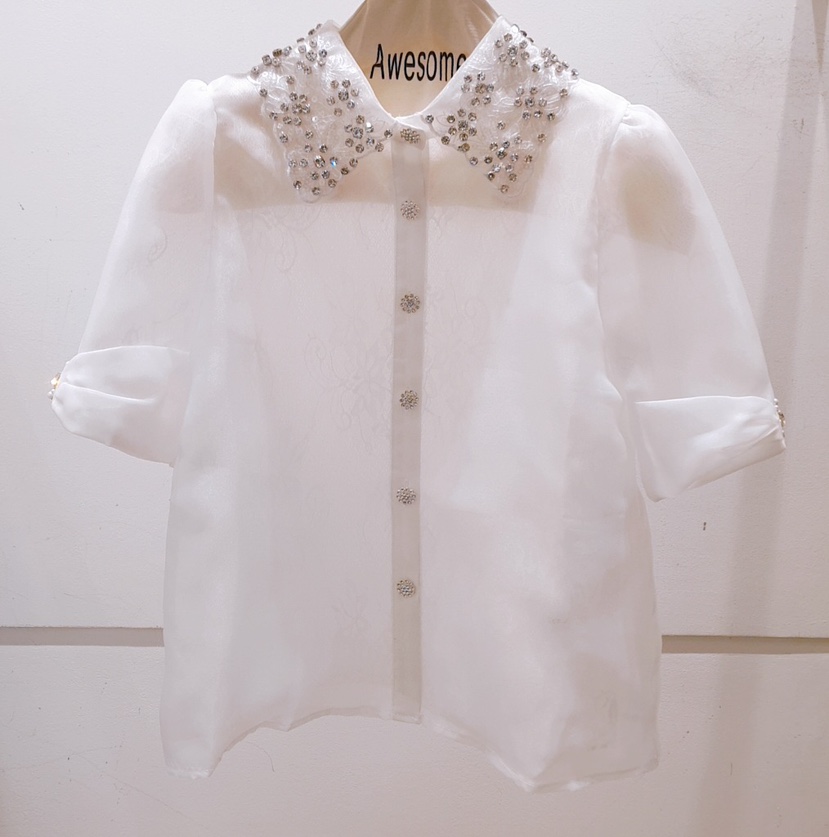 AWESOME-P韓國代購女裝新品真品人氣25春夏休閑襯衫蕾絲衫AWESOME-P襯衫/蕾絲衫圖色1