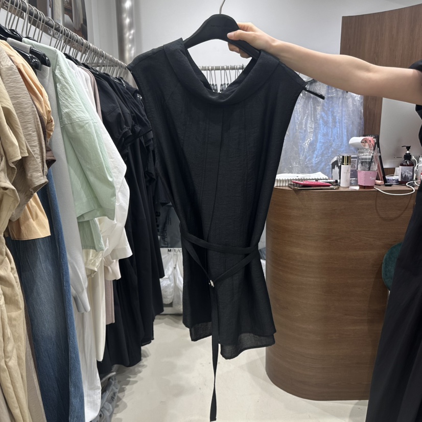 ANDYOUEDITION韓國直郵女士新品休閑熱賣真品襯衫蕾絲衫含腰繩LE EDITION襯衫/蕾絲衫圖色4