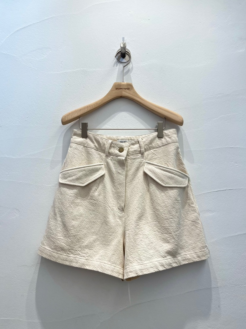 BROWN PAPER-S東大門代購女裝新品25春夏真品短褲復古破洞BROWN PAPER短褲圖色3