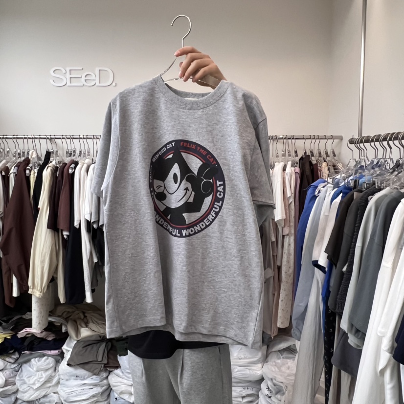 LEESEED-A東大門代購女士新品25春夏真品人氣時尚熱賣休閑T恤SEeD/LEESEEDT恤圖色2