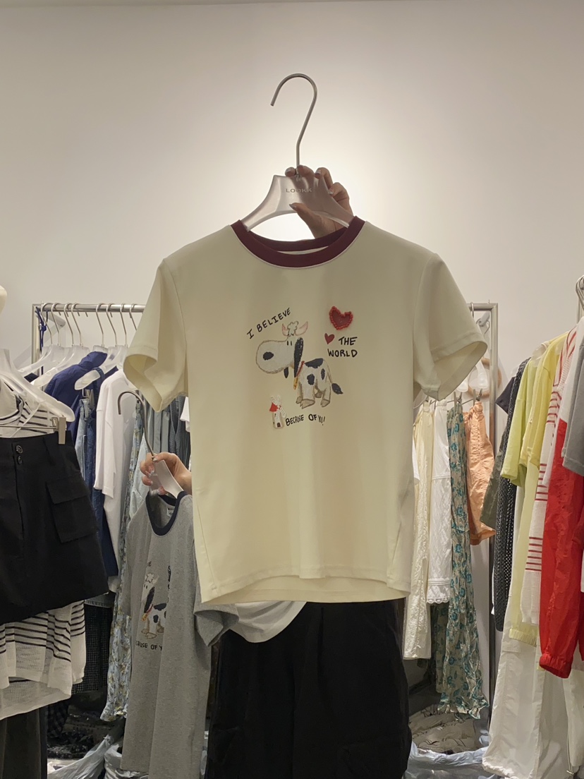 LOOKK韓國直郵女裝新品熱賣25春夏職業推薦時尚休閑真品T恤LOOKKT恤