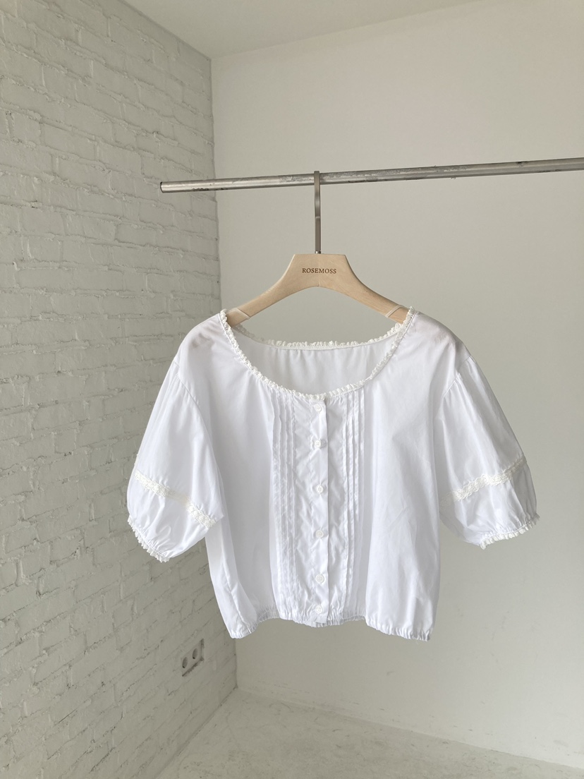 ORDINARYA東大門直郵女士新品休閑職業25春夏襯衫蕾絲衫棉質ROESMMOSS襯衫/蕾絲衫