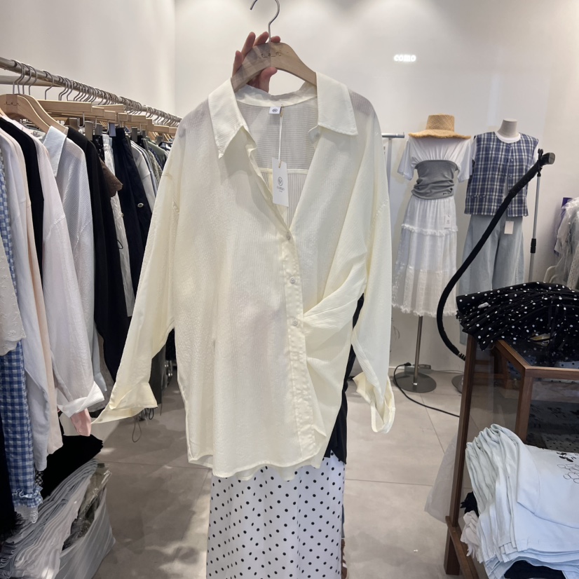 TAN&COMO韓國代購女裝新品熱賣休閑職業25春夏襯衫蕾絲衫tan-COMO襯衫/蕾絲衫圖色3