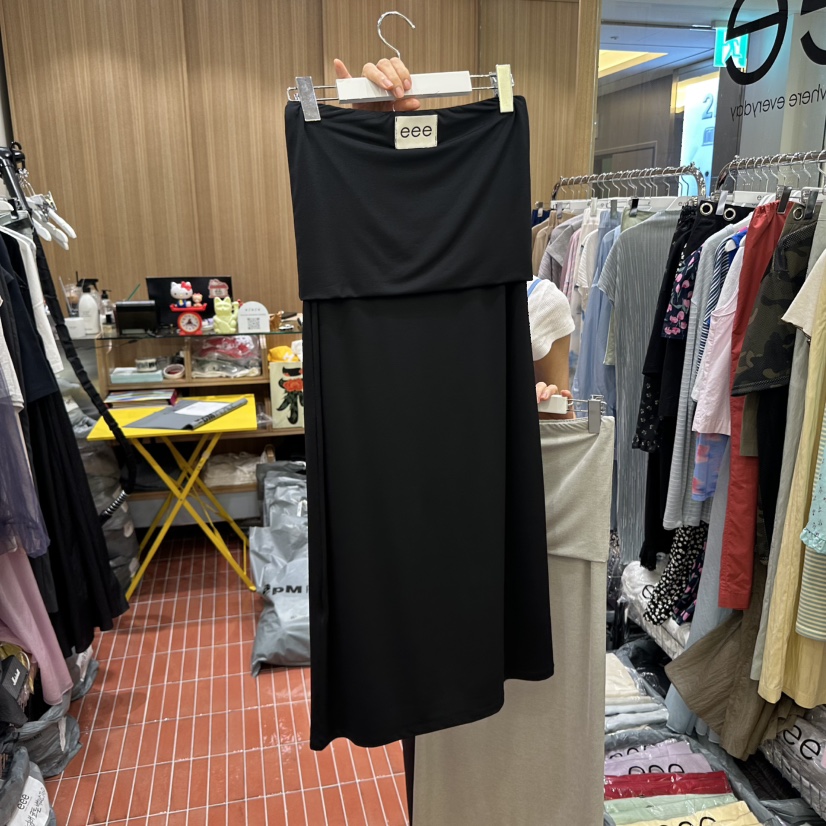 E/E/E韓國代購女裝新款時尚真品人氣休閑熱賣推薦25春夏長裙E/E/E長裙
