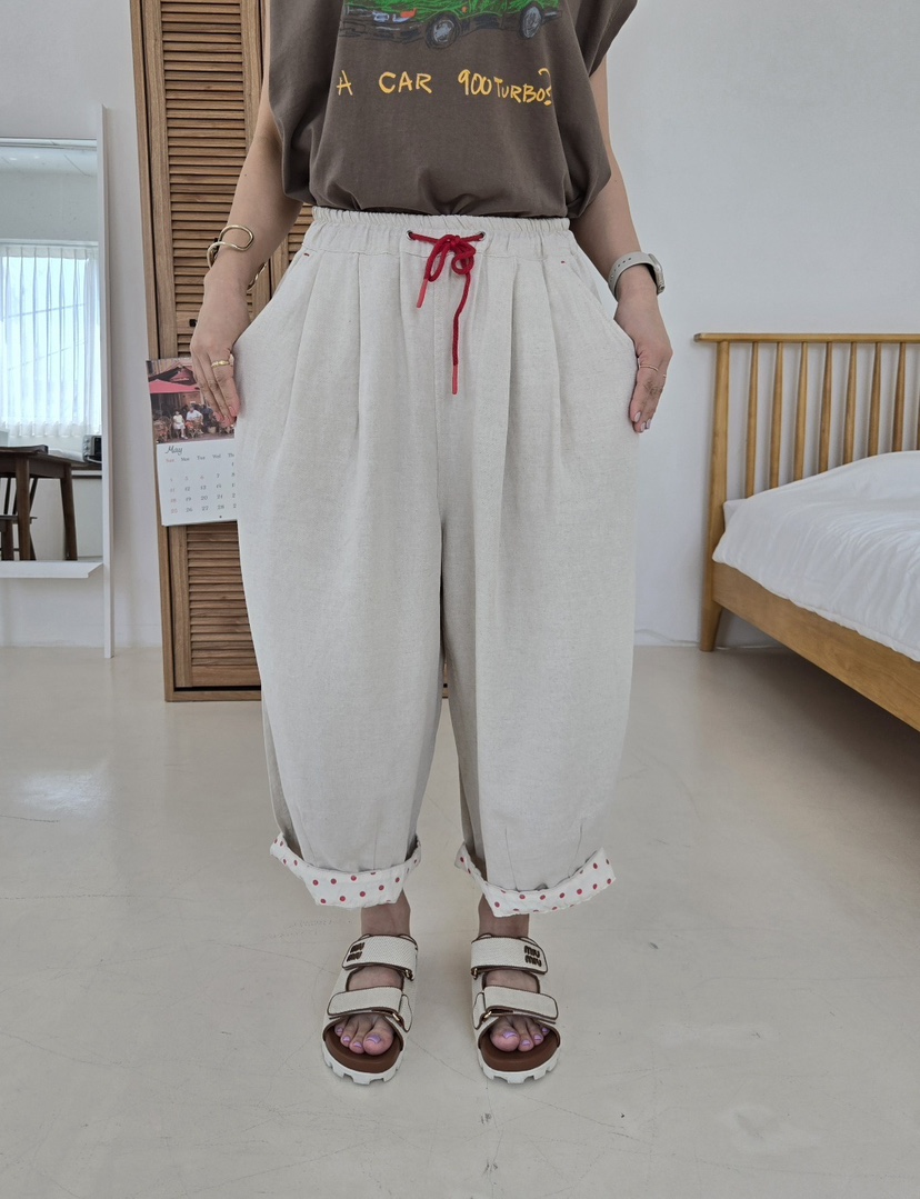 YESFREE東大門實拍女裝新款25春夏熱賣推薦休閑時尚休閑褲亞麻YESFREE休閑褲