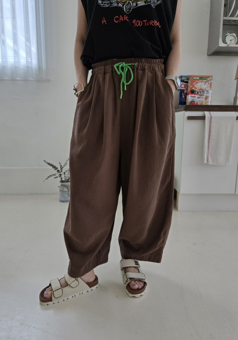 YESFREE東大門實拍女裝新款25春夏熱賣推薦休閑時尚休閑褲亞麻YESFREE休閑褲