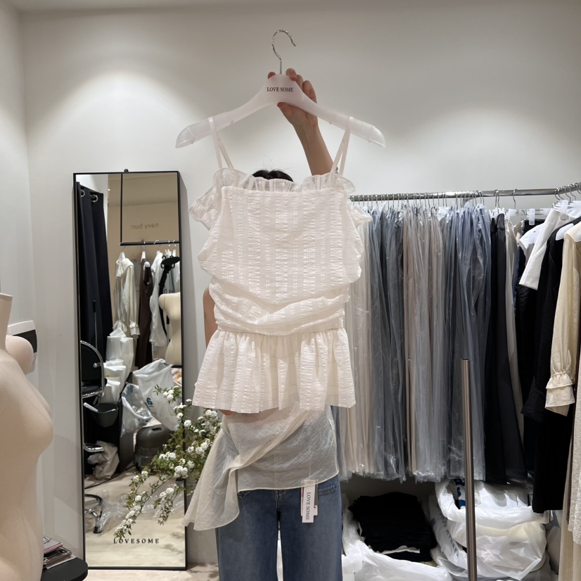 LOVE SOME東大門實拍女裝新品推薦真品休閑職業熱賣吊帶背心LOVE SOME吊帶/背心