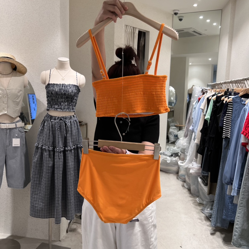 SSEMIENNE韓國代購女裝新款25春夏休閑推薦熱賣時尚泳裝兩件套SSEMIENNE泳裝