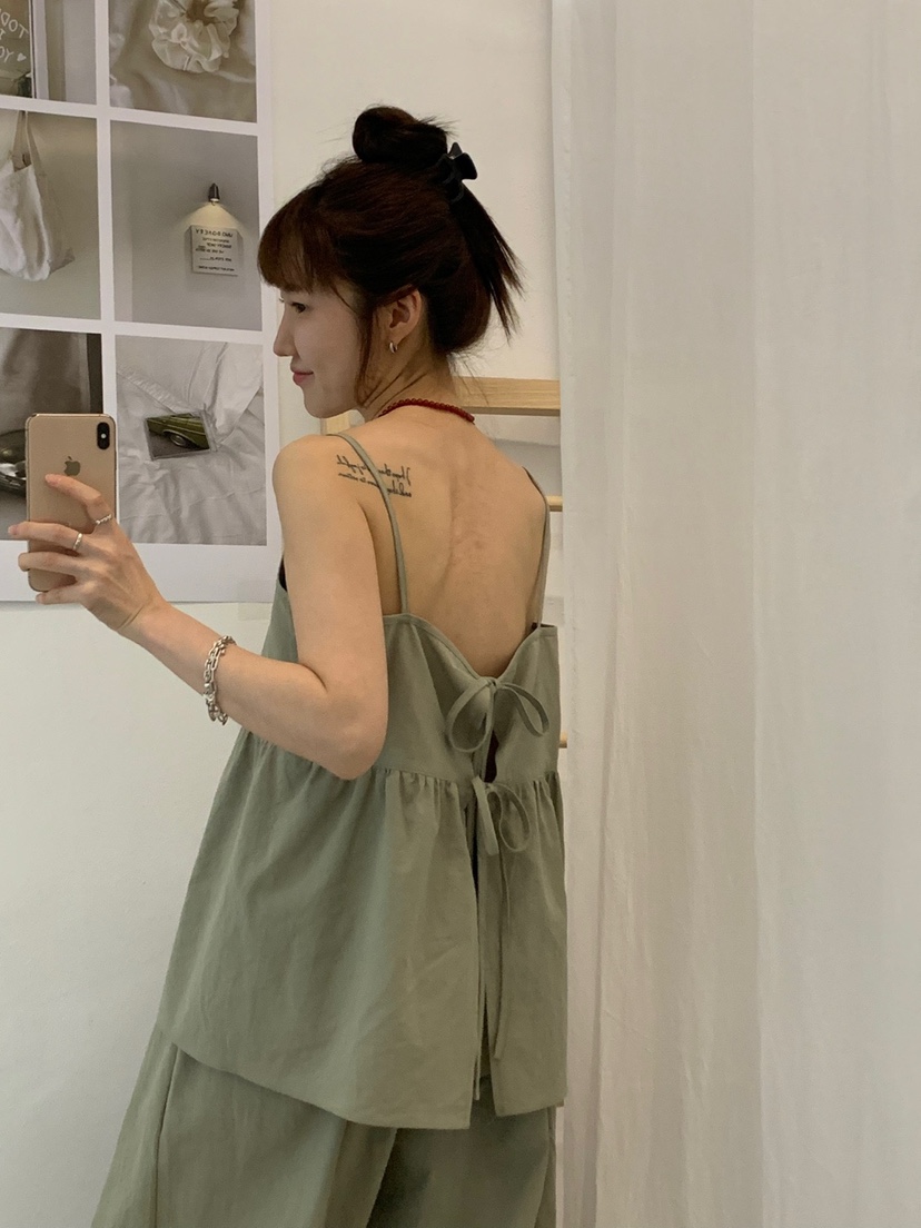 RIVER RAIN韓國直郵女士新品人氣休閑職業25春夏時尚吊帶背心RIVER RAIN吊帶/背心