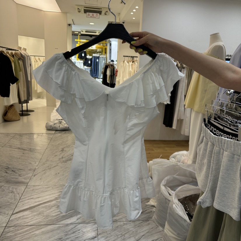 RARE CLOSET韓國直郵女裝新品時尚職業休閑襯衫蕾絲衫荷葉邊RARE CLOSET襯衫/蕾絲衫