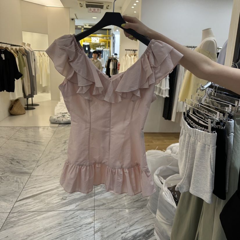 RARE CLOSET韓國直郵女裝新品時尚職業休閑襯衫蕾絲衫荷葉邊RARE CLOSET襯衫/蕾絲衫圖色3