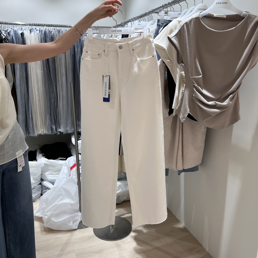 LOVE SOME韓國代購女士新品推薦真品25春夏人氣時尚牛仔褲LOVE SOME牛仔褲