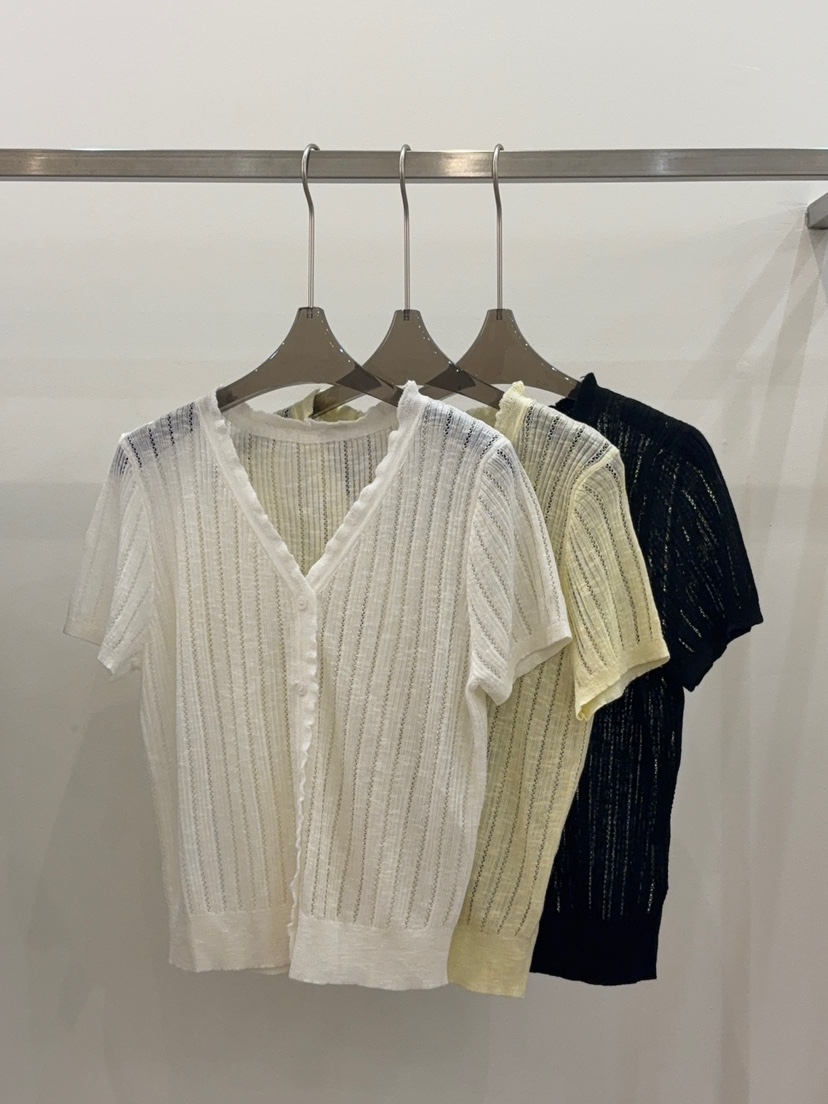 CICI東大門實拍女士新品真品推薦25春夏時尚針織衫荷葉邊開衫Ci Ci針織衫