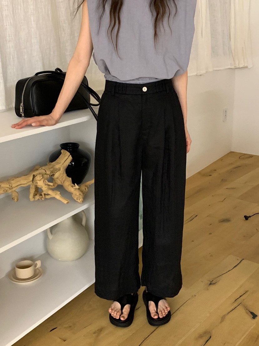 RIVER RAIN韓國代購女士新品真品人氣職業休閑推薦休閑褲亞麻RIVER RAIN休閑褲