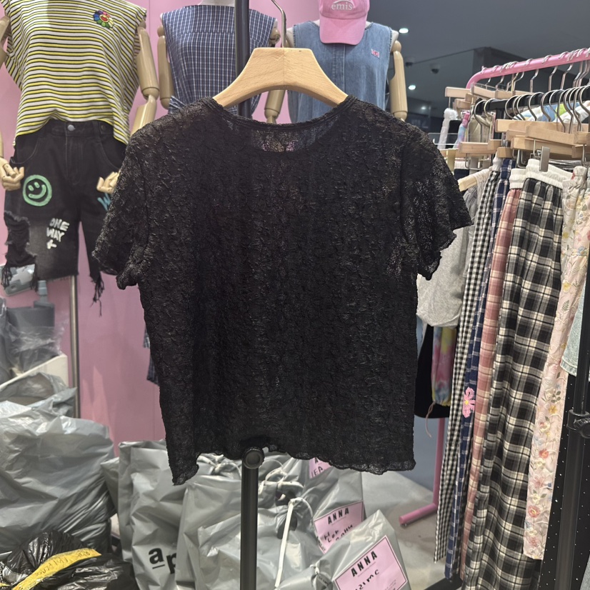 ANNA東大門代購女士新品熱賣25春夏休閑時尚職業襯衫蕾絲衫ANNA襯衫/蕾絲衫
