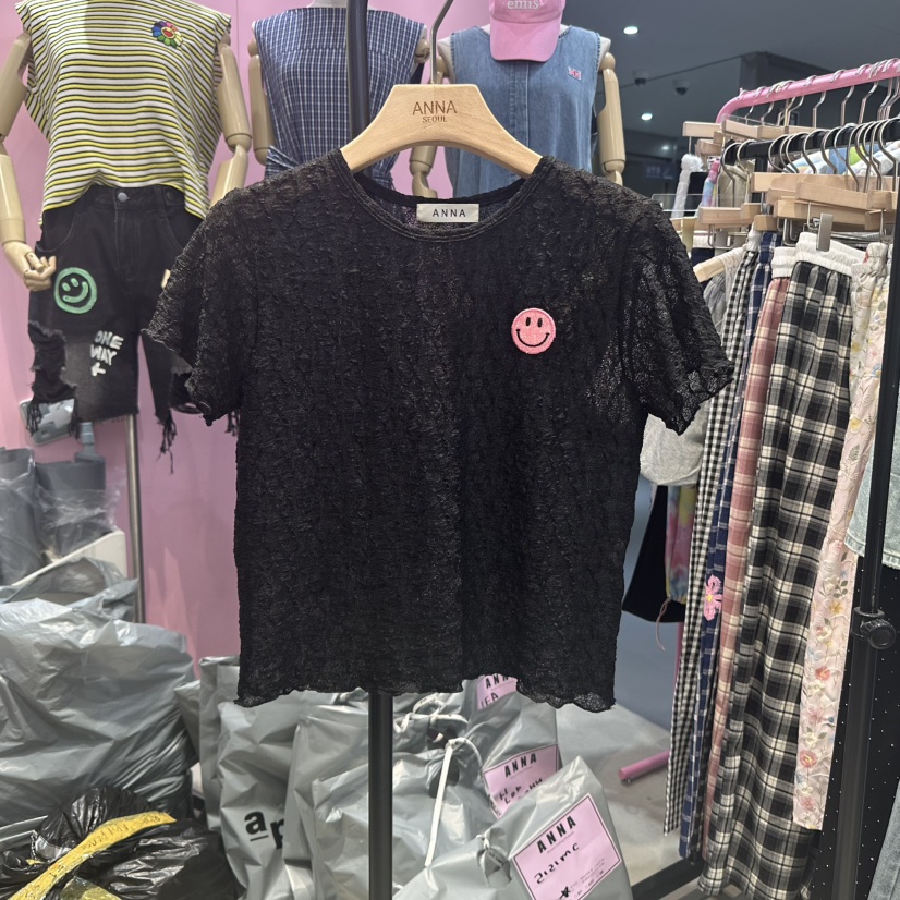 ANNA東大門代購女士新品熱賣25春夏休閑時尚職業襯衫蕾絲衫ANNA襯衫/蕾絲衫圖色2