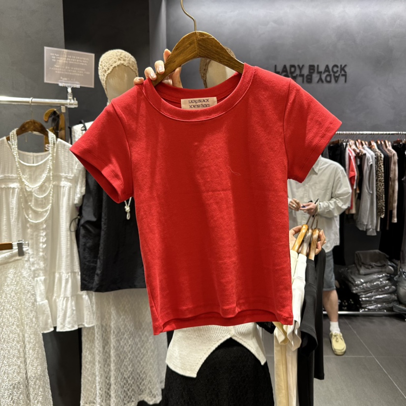 LADYBLACK東大門代購女裝新品職業休閑人氣真品25春夏推薦T恤LADYBLACKT恤圖色2