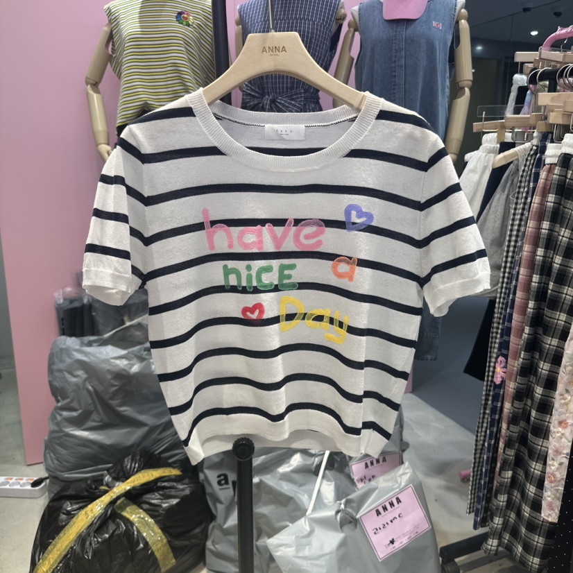 ANNA東大門實拍女裝新品25春夏推薦時尚休閑熱賣人氣真品T恤ANNAT恤圖色2