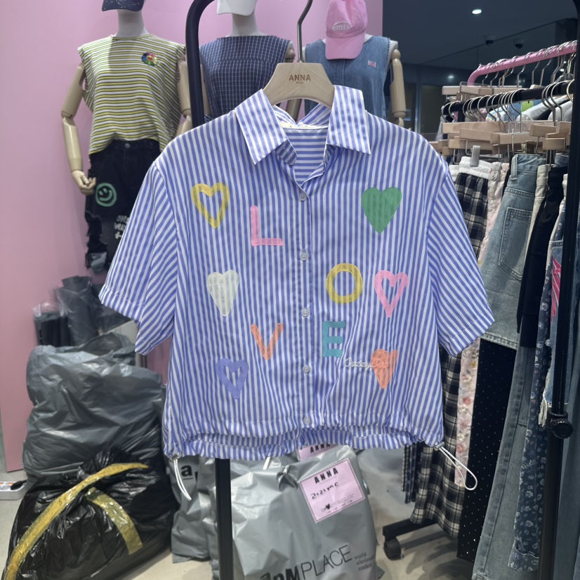 ANNA韓國直郵女士新品推薦時尚人氣休閑真品襯衫蕾絲衫口袋ANNA襯衫/蕾絲衫圖色2