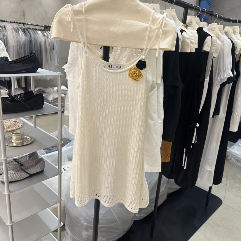 HELDER-P韓國直郵女裝新款25春夏休閑職業吊帶背心手工亞麻HELDER吊帶/背心圖色2