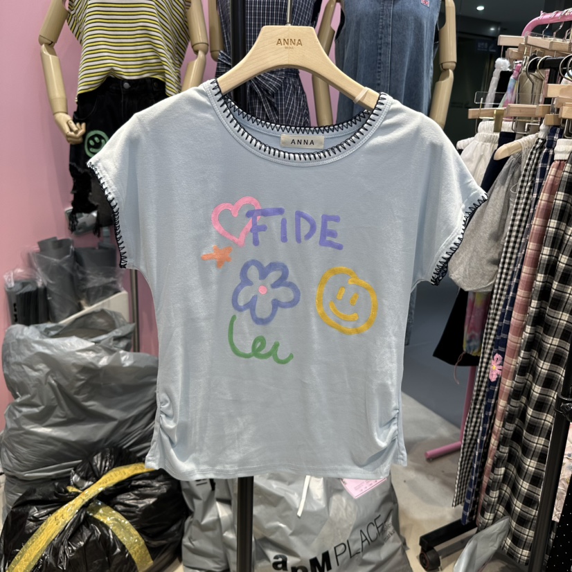 ANNA韓國直郵女裝新品真品熱賣職業時尚25春夏休閑推薦人氣T恤ANNAT恤圖色2