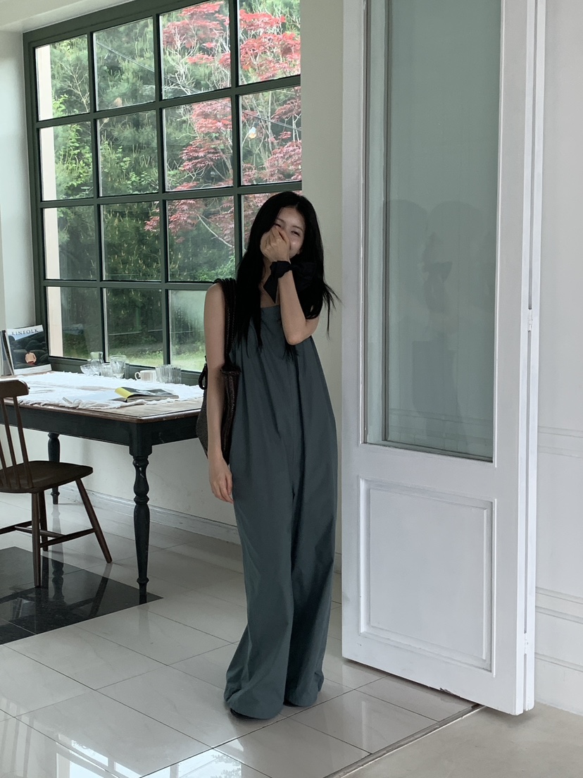 LOGARDEN韓國代購女士新款推薦25春夏人氣休閑背帶褲不含內搭LO GARDEN背帶褲