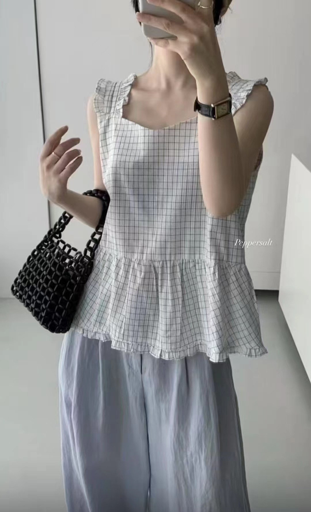 PEPPER 페페東大門代購女裝新品休閑時尚25春夏真品吊帶背心PEPPER-OT吊帶/背心圖色2
