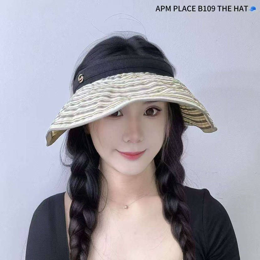 THE HAT-P東大門直郵女士新款25春夏熱賣職業時尚帽子條紋THE HAT帽子圖色1