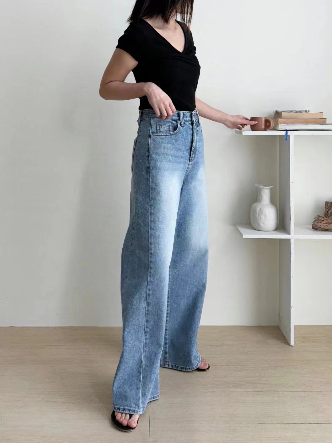 M BLUE韓國代購女裝新品休閑職業熱賣真品推薦人氣時尚牛仔褲M BLUE牛仔褲