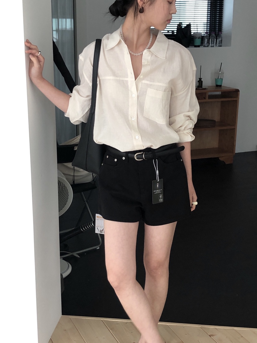 LE BUTTER東大門直郵女士新款職業推薦時尚襯衫蕾絲衫亞麻LE BUTTER襯衫/蕾絲衫